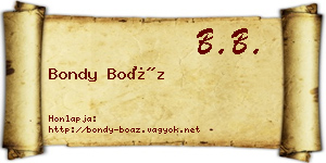 Bondy Boáz névjegykártya
